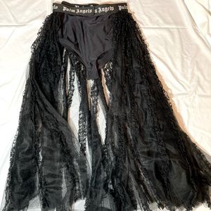 Palm Angels Open- Front lace skirt NWT